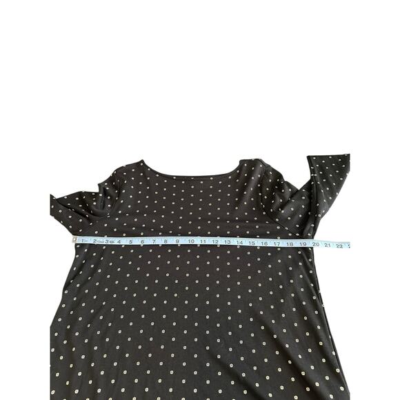 J. Jill Tunic Black Tan Crew‎ Neck Printed Soft Casual Long Sleeve Top Medium - Picture 10 of 12